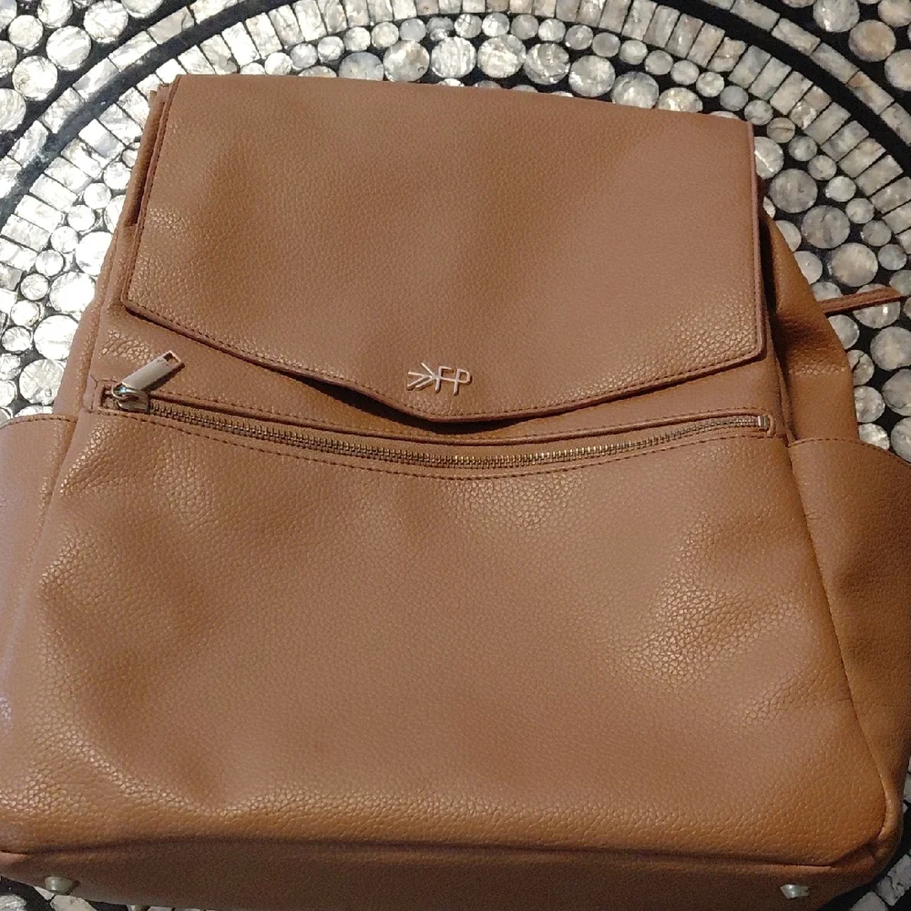 Freshly Picked Tan Leather Baby Bag Backpack